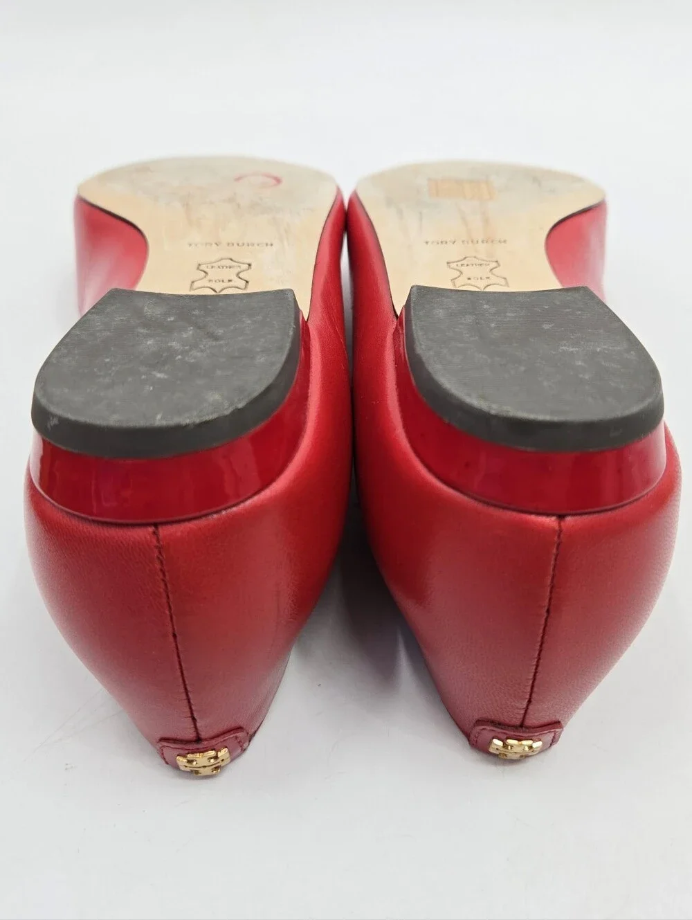 Tory Burch Bright Red Pointed Leather Flats